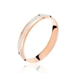 Histoire D'Or Alliance Caroline Sablee Ruban Plat Or Bicolore