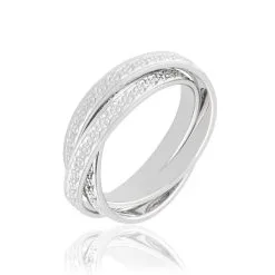 Histoire D'Or Alliance Bertina Demi Jonc Classique Or Blanc