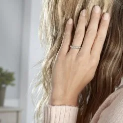 Histoire D'Or Alliance Mathena Ruban Plat Or Blanc -Promos Anneau Magasin B3AFBW0749 model0