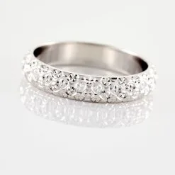 Histoire D'Or Alliance Mathena Ruban Plat Or Blanc -Promos Anneau Magasin B3AFBW0749 view3