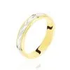 Histoire D'Or Alliance Effet Epi Mat Ruban Plat Or Bicolore