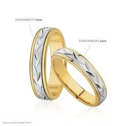 Histoire D'Or Alliance Effet Epi Mat Ruban Plat Or Bicolore -Promos Anneau Magasin B3AM2W00Z0 view3