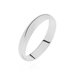 Histoire D'Or Alliance Aphrodite Demi Jonc Bombe Or Blanc