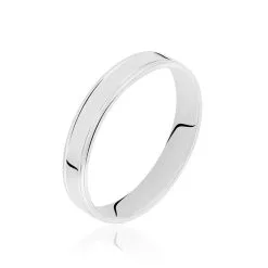 Histoire D'Or Alliance Beatrice Ruban Plat Or Blanc