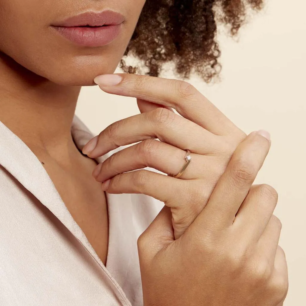 Histoire D'Or Bague Solitaire Francienne Or Bicolore Diamant 5 Histoire D'Or Bague Solitaire Francienne Or Bicolore Diamant – Image 5