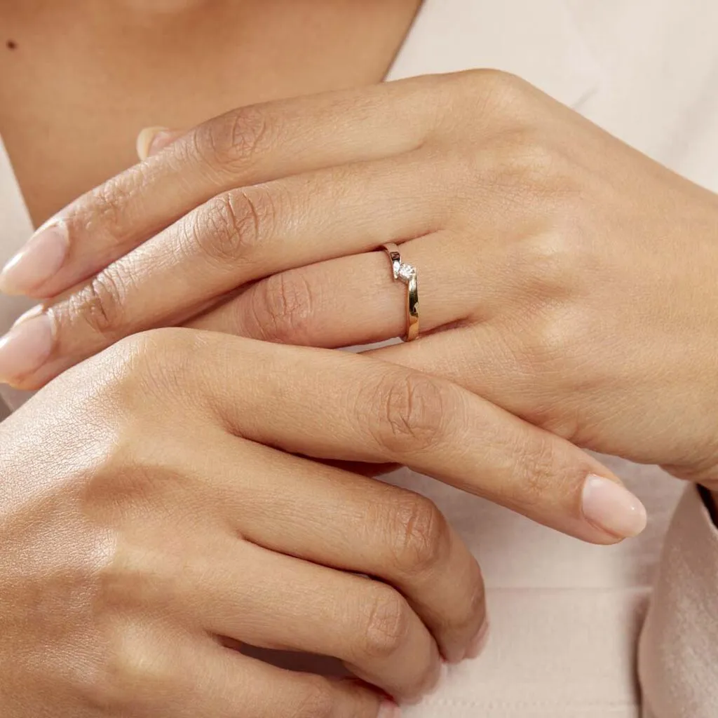 Histoire D'Or Bague Solitaire Francienne Or Bicolore Diamant 6 Histoire D'Or Bague Solitaire Francienne Or Bicolore Diamant – Image 6