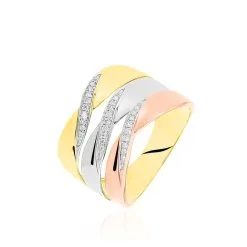 Histoire D'Or Bague Exauce Or Tricolore Diamant