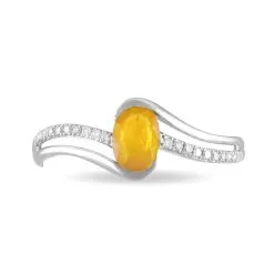 Histoire D'Or Bague Anja Or Blanc Citrine Et Diamant 4 Histoire D'Or Bague Anja Or Blanc Citrine Et Diamant -Promos Anneau Magasin B3DFBCJ120 view1