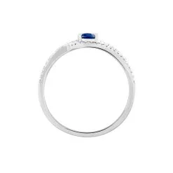 Histoire D'Or Bague Lyna Or Blanc Saphir Et Diamant -Promos Anneau Magasin B3DFBSB714 view2