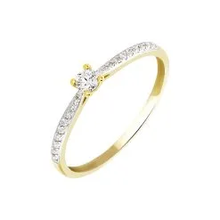 Histoire D'Or Bague Solitaire Laetitia Or Jaune Diamant