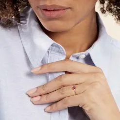 Histoire D'Or Bague Or Jaune Jehane Rubis Diamants -Promos Anneau Magasin B3DFJRR583 model0