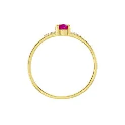 Histoire D'Or Bague Or Jaune Jehane Rubis Diamants -Promos Anneau Magasin B3DFJRR583 view2