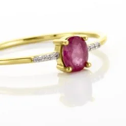 Histoire D'Or Bague Or Jaune Jehane Rubis Diamants -Promos Anneau Magasin B3DFJRR583 view3