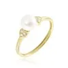 Histoire D'Or Bague Andromaque Or Jaune Perle De Culture Oxyde