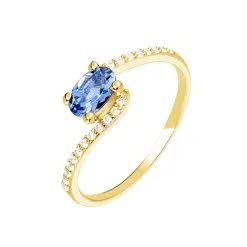 Histoire D'Or Bague Loriane Or Jaune Iolite Et Oxyde De Zirconium