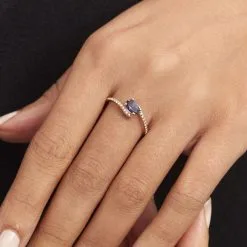 Histoire D'Or Bague Loriane Or Jaune Iolite Et Oxyde De Zirconium -Promos Anneau Magasin B3DFJXB108 model1