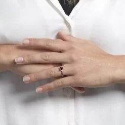 Histoire D'Or Bague Clothilde Or Rose Rhodolite Et Oxyde -Promos Anneau Magasin B3DFRAR012 model0