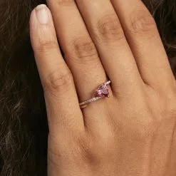 Histoire D'Or Bague Clothilde Or Rose Rhodolite Et Oxyde -Promos Anneau Magasin B3DFRAR012 model1