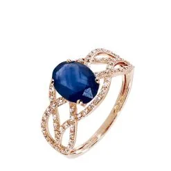 Histoire D'Or Bague Tina Or Rose Saphir Et Diamant