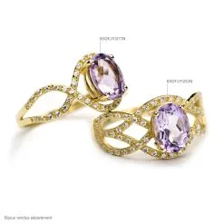 Histoire D'Or Bague Tina Or Rose Saphir Et Diamant -Promos Anneau Magasin B3DFRSB761 view2