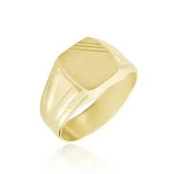 Histoire D'Or Chevalière Carree Diamantee Or Jaune