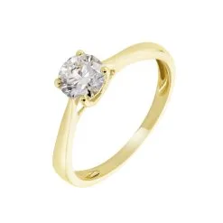 Histoire D'Or Bague Solitaire Fiona Or Jaune Diamant Synthetique