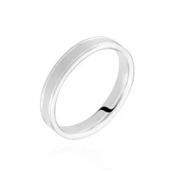 Histoire D'Or Alliance Philipe Ruban Plat Platine Blanc