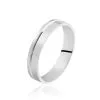 Histoire D'Or Alliance Tyffen Ruban Plat Argent Blanc