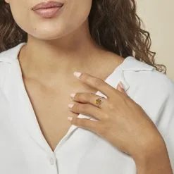 Histoire D'Or Bague Argent Blanc Nailla Ambre -Promos Anneau Magasin FADFBIX002 model0