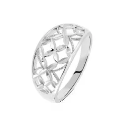 Histoire D'Or Bague Losangia Argent Blanc