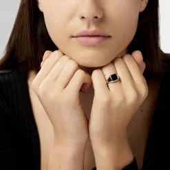 Histoire D'Or Chevalière Renelia Argent Blanc Blanc Onyx -Promos Anneau Magasin FADFBXN060 model0