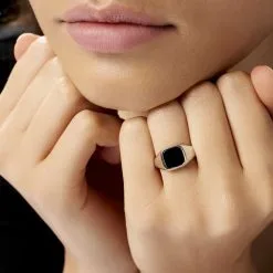 Histoire D'Or Chevalière Renelia Argent Blanc Blanc Onyx -Promos Anneau Magasin FADFBXN060 model1