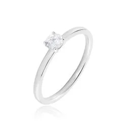 Histoire D'Or Bague Solitaire Stella Argent Blanc Oxyde De Zirconium
