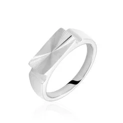 Histoire D'Or Chevalière Hosea Argent Blanc