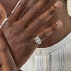 Histoire D'Or Chevalière Cillian Argent Blanc -Promos Anneau Magasin FAHFBW0129 model1