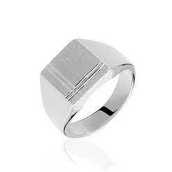 Histoire D'Or Chevalière Cillian Argent Blanc