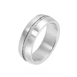 Histoire D'Or Bague Sam Acier Blanc