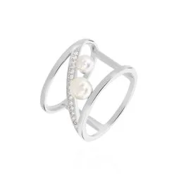 Laetizia Bague Nissi Argent Blanc Perle De Culture Oxyde De Zirconium