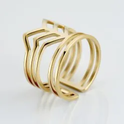 Histoire D'Or Bague Ajustable Adel Acier Doré 9 Histoire D'Or Bague Ajustable Adel Acier Doré -Promos Anneau Magasin MIDFJW0247 view3