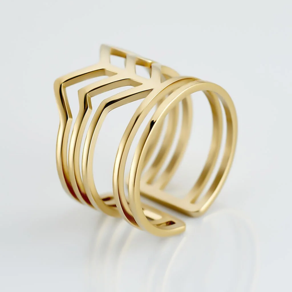 Histoire D'Or Bague Ajustable Adel Acier Doré 4 Histoire D'Or Bague Ajustable Adel Acier Doré – Image 4