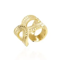 Histoire D'Or Bague Ajustable Agostino Acier Doré