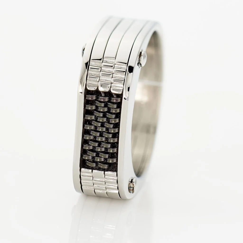 Jourdan Bague Annastasia Acier Blanc 4 Jourdan Bague Annastasia Acier Blanc – Image 4