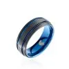 Jourdan Bague Acier Bleu