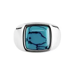 Chevalière Phebus Him Acier Blanc Pierre D'imitation -Promos Anneau Magasin MIHHBAT001 view1